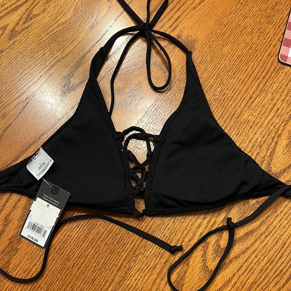 Black Mosso Halter style, Strappy bikini top with front corset cleavage … - Picture 6 of 8